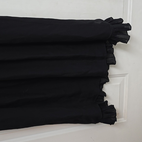 Alice + Olivia Black Embellished Neck Detail Sleeveless Silk Trapeze Dress - Picture 4 of 11